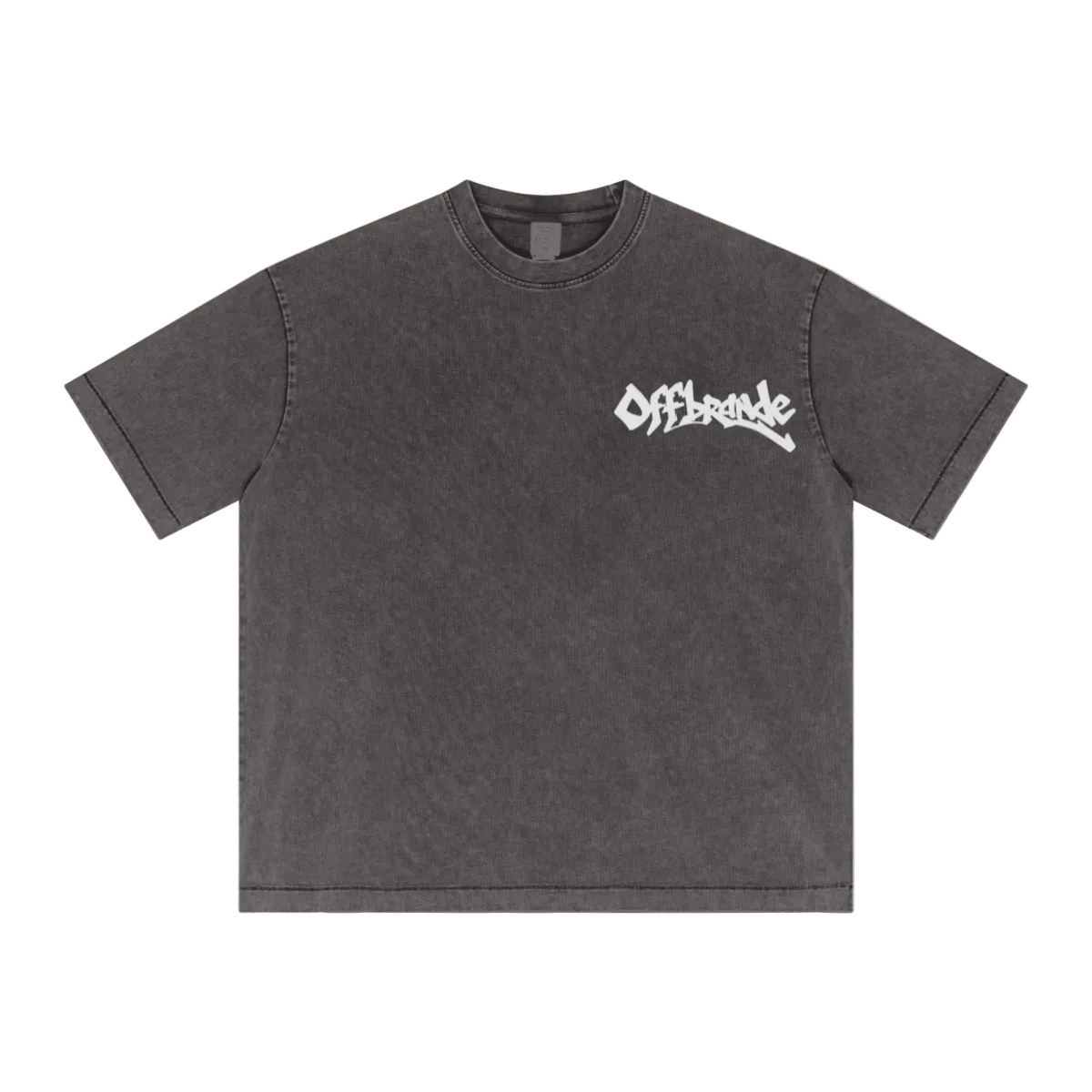 285GSM Unisex Distressed Snow-Wash Batik Plain Fabric T-shirt Dark gray