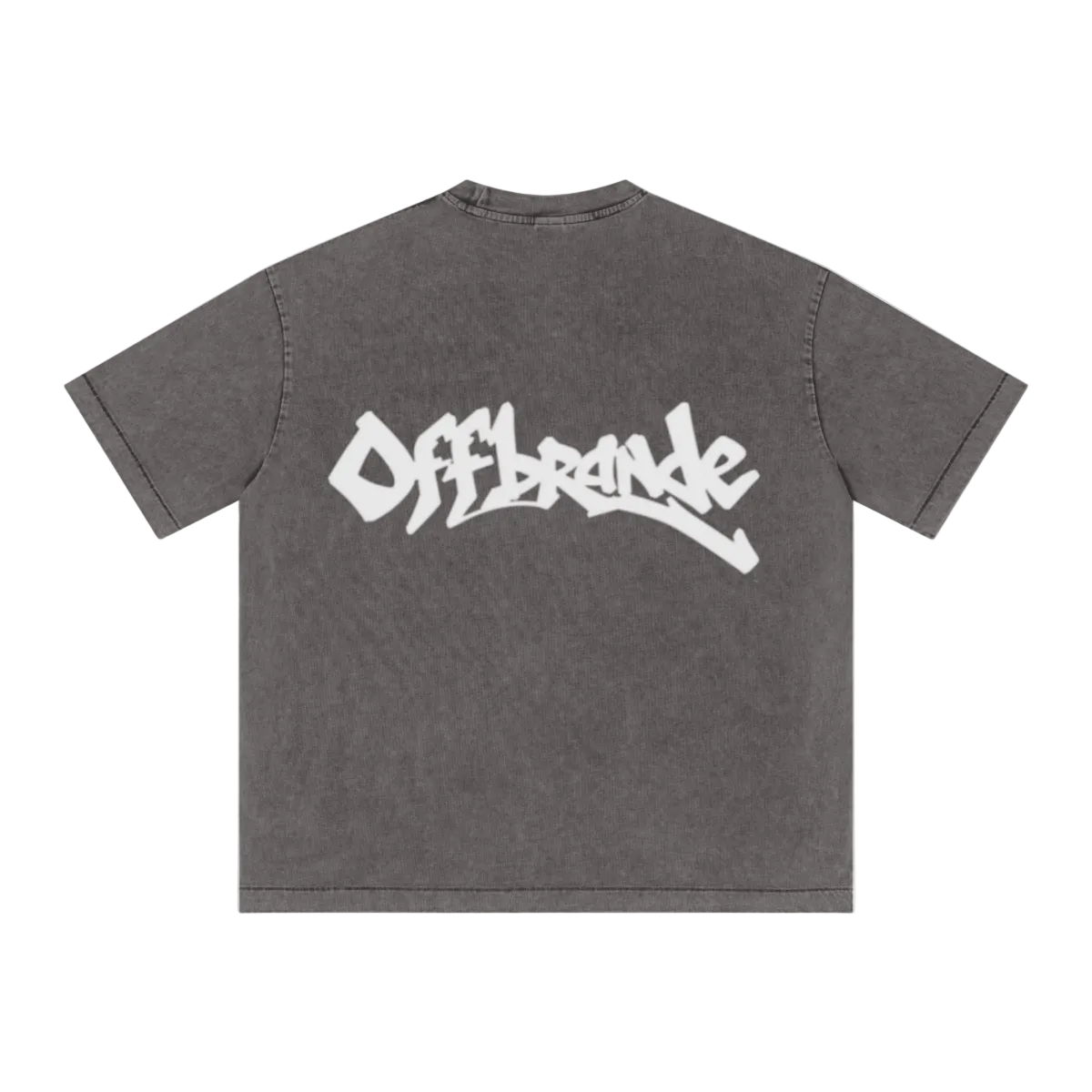 285GSM Unisex Distressed Snow-Wash Batik Plain Fabric T-shirt Dark gray